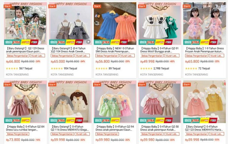 Rekomendasi toko baju anak di Shopee